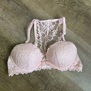 PINK  By Victoria Secret Date Racerback Light Pink Sparkle Size 34B